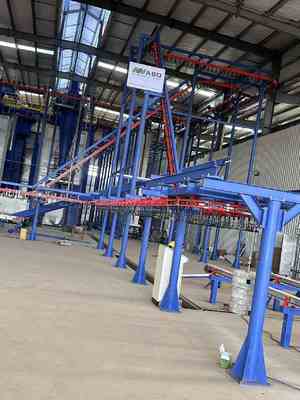 Full-Automatic Pre-treatment  Flexible Control System Vertical Powder Coating Line for Aluminum Profiles