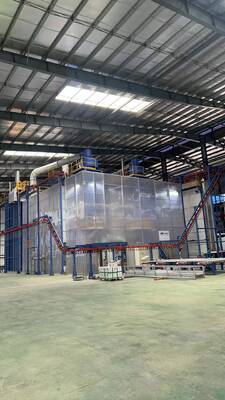 Full Automatic Loading and Unloading System Vertical Powder Coating Line for Aluminum Profiles