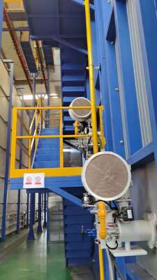 Waste Air Treatment System Aluminum Profiles Vertical Powder Coating Line