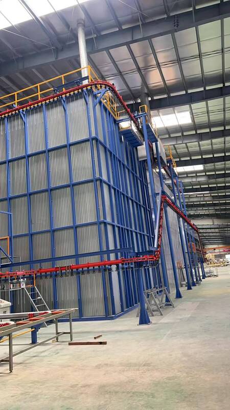 High-performance Heating System Customized for Customers  Vertical Powder Coating Line for Aluminum Profiles